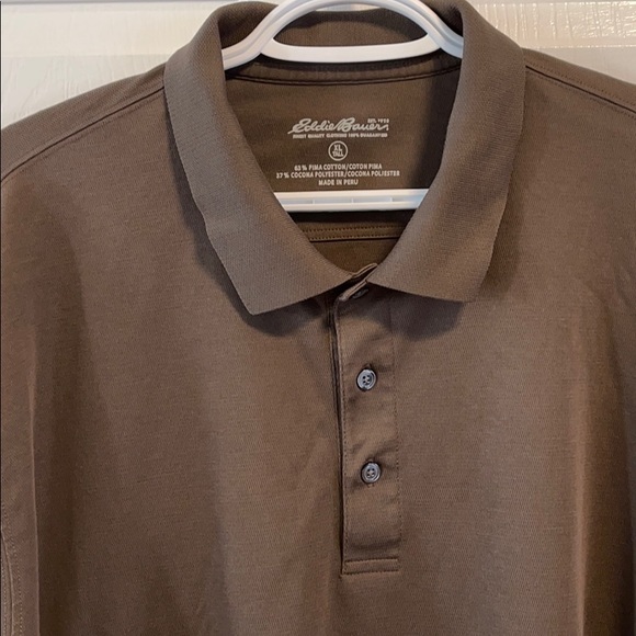 Eddie Bauer Brown Polo Shirt XL - Picture 2 of 8